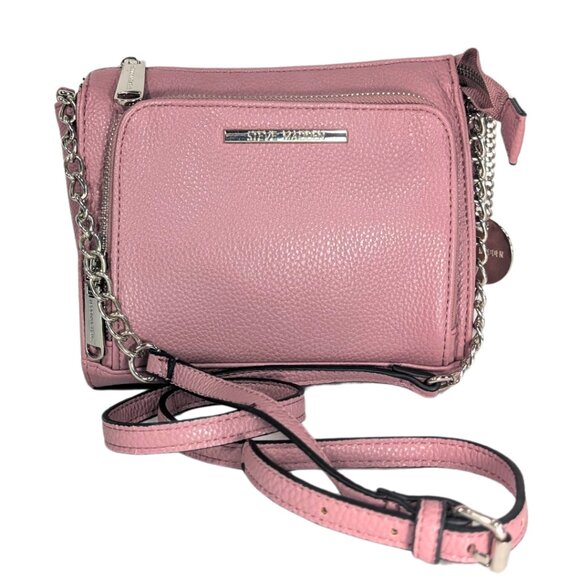 Steve Madden Mauve Pink Faux Leather Chain Strap Small Crossbody Purse - Picture 1 of 9